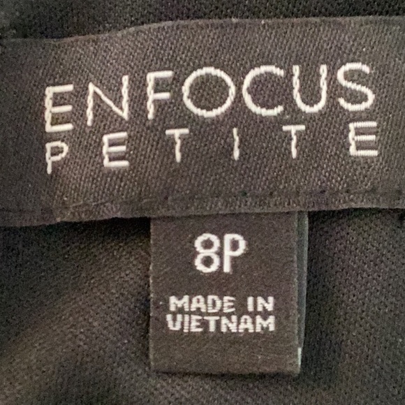 𝅺ENFOCUS Petite Dress Shift Style, Size 8P,  Black & Ivory Animal Print. - Picture 3 of 8